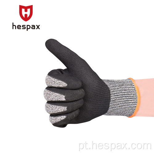 Luvas de nitrila flexíveis HESPAX Nível 5 resistente 5